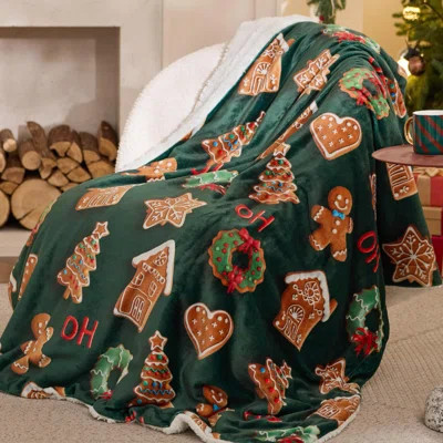 Bedsure Christmas Throw Blanket - Soft and Warm Sherpa Christmas 3D Gingerbread Throw Blankets for Couch, Sofa, Bed, Decoration Gift 50"x60 | Wayfair North America