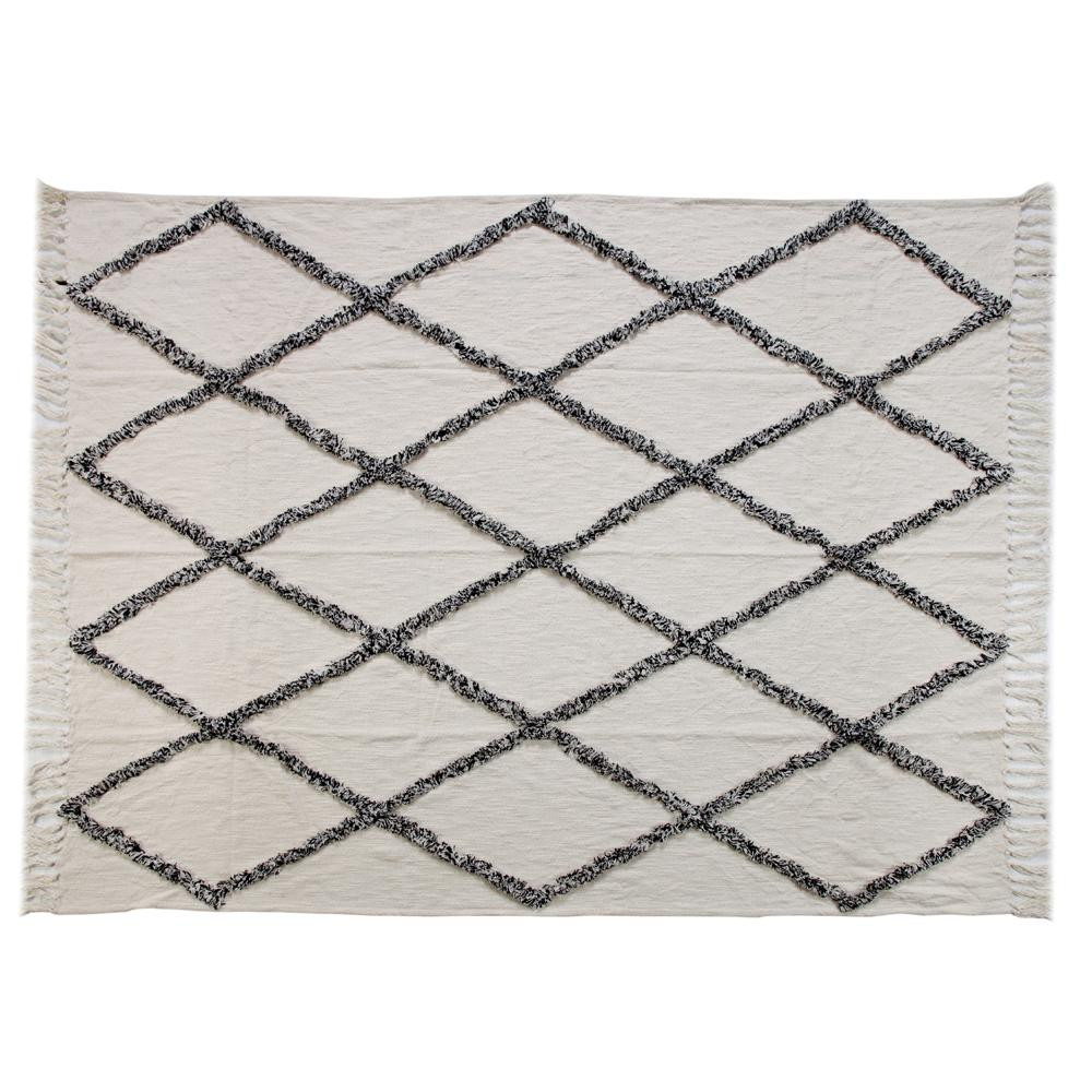 LR Resources Soft Crossed 50 in. x 60 in. Black/White Decorative Throw Blanket THROW80143BKN4250 ... | The Home Depot