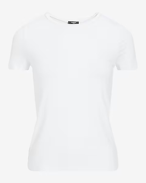 Supersoft Fitted Double Layer Crew Neck Tee | Express