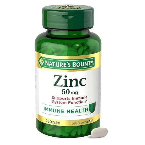 Nature’s Bounty Zinc 50mg, Immune Support & Antioxidant Supplement, Promotes Skin Health 250 Caplets | Amazon (US)