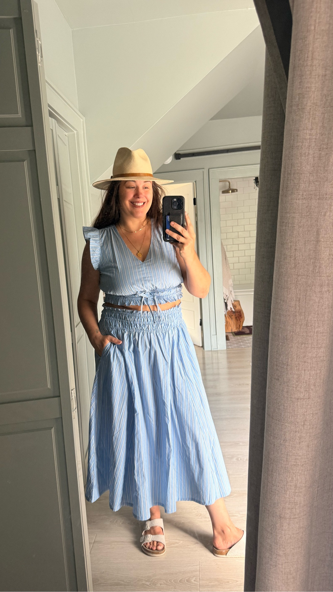 Cute set! Stretchy waist 🙏🏼 and pockets! Going to wear this set all summer. Top would be cute with jeans too. 

#LTKmomlife #LTKootd #LTKMidsize