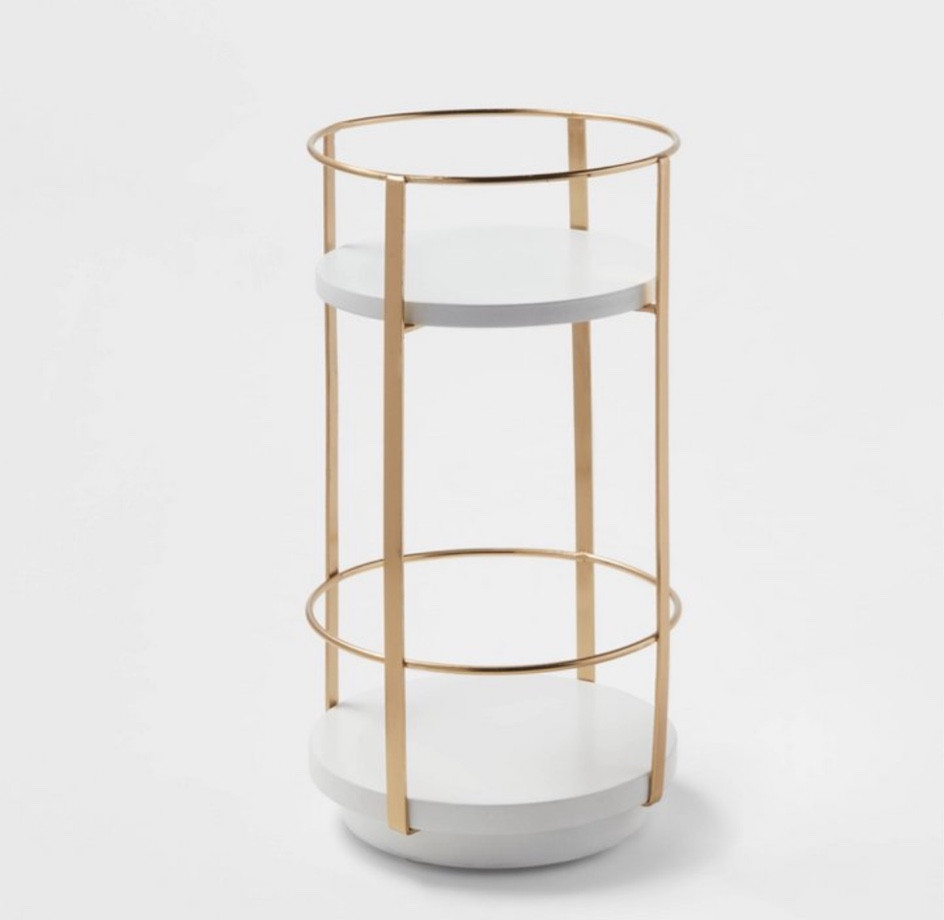 Round metal countertop turntable brass organizer. Bathroom, vanity organizer. Skin care organizer. Makeup organizer. Brightroom brand. 

#LTKbeauty #LTKhome #LTKFind