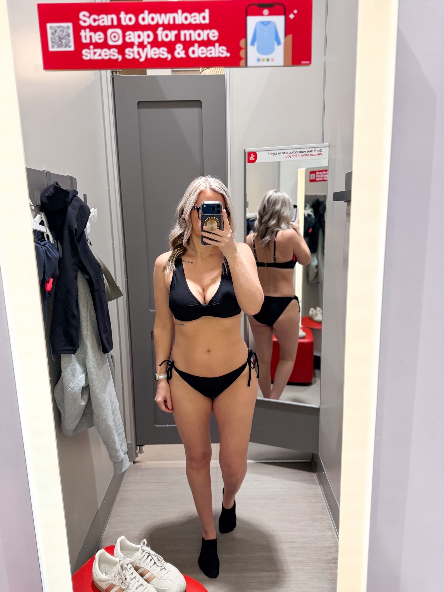 I went to Target today & came home with this cute black swimsuit!! The top is extremely comfortable. I’m wearing a 
D/DD. 

Target swim, bikini, black bikini, swimwear, vacation 2026

#LTKOver40 #LTKmomlife #LTKSeasonal