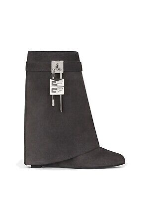 NEW GIVENCHY BLACK SHARK LOCK ANKLE BOOTS LEATHER SIZE 39.5 | eBay US