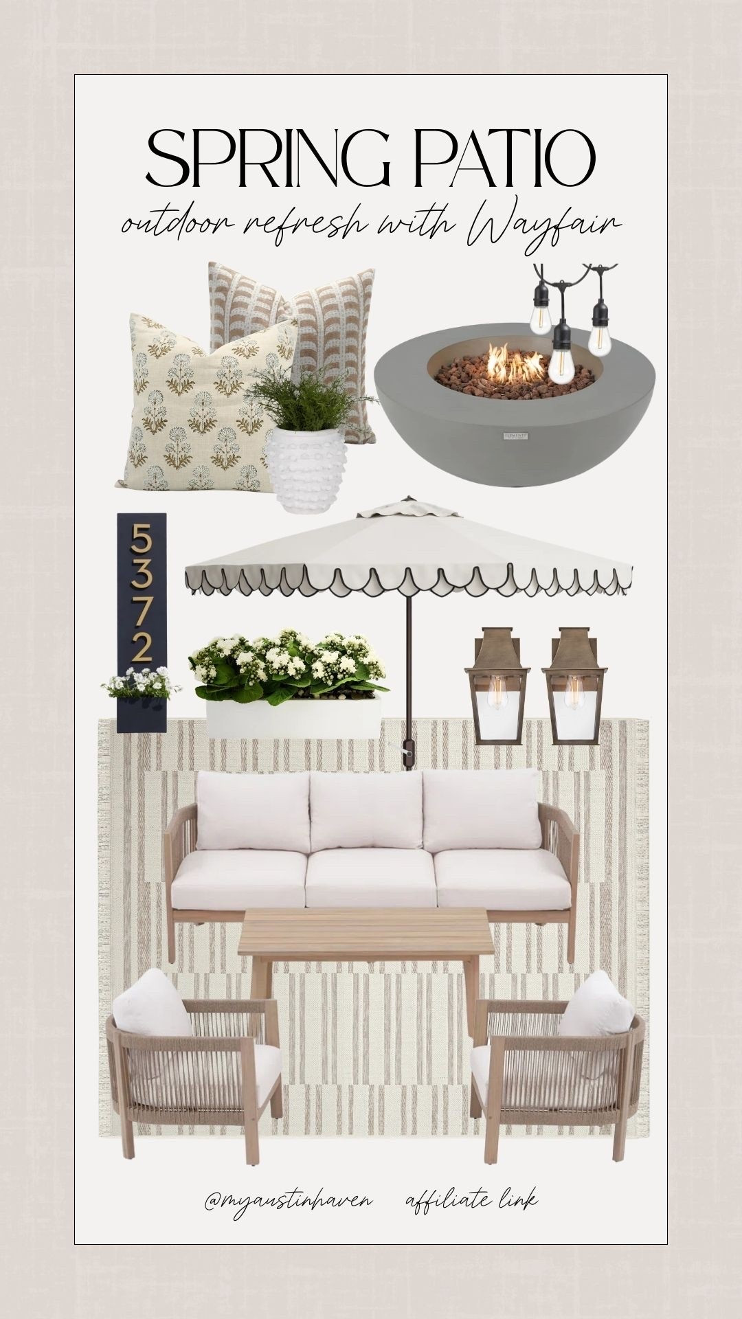 Patio season is approaching! ☀️🌿 Sharing all the best outdoor refresh finds from @Wayfair 

Timeless seating, classic stripes, cozy lighting & pieces that make your space feel resort-ready without leaving home.

#Wayfair 

Wayfair patio, outdoor furniture sale, patio refresh, outdoor sofa, patio chairs, striped outdoor rug, scalloped umbrella, fire pit table, outdoor lanterns, exterior lighting, porch decor, neutral outdoor, backyard update, spring patio, outdoor living, modern classic patio, deck styling, patio makeover, entertaining outside, warm weather setup, President's Day Weekend sale. 

 #LTKSpringSale

#LTKHome #LTKSeasonal