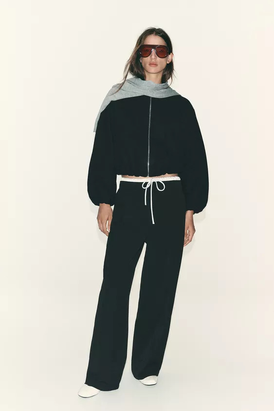 DOUBLE WAIST WIDE LEG PANTS | Zara US