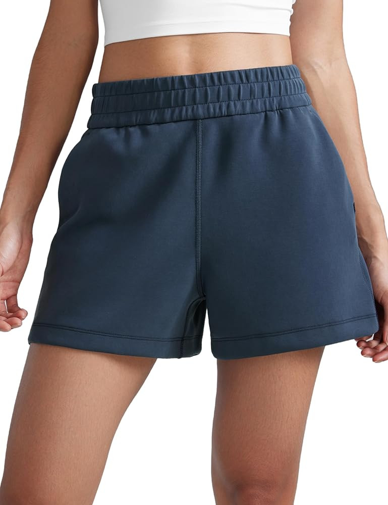 CRZ YOGA SoftAura Sweat Shorts for Women 4" - High Waisted Modal for Casual Lounge Athletic with ... | Amazon (US)