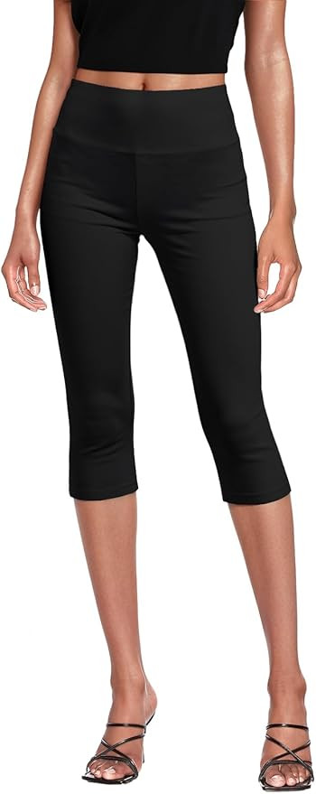 Hybrid & Company Womens Super Stretch Causal Pull On Millennium Twill Bermuda Shorts | Amazon (US)