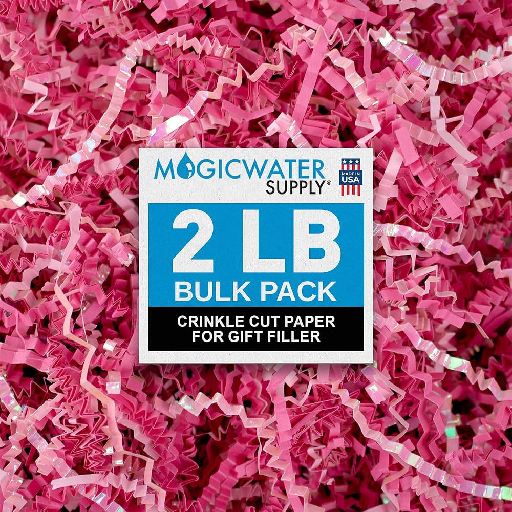 MagicWater Crinkle Cut Paper for Gift Baskets - 2LB - Diamond Strawberry - Perfect for Shredded P... | Amazon (US)