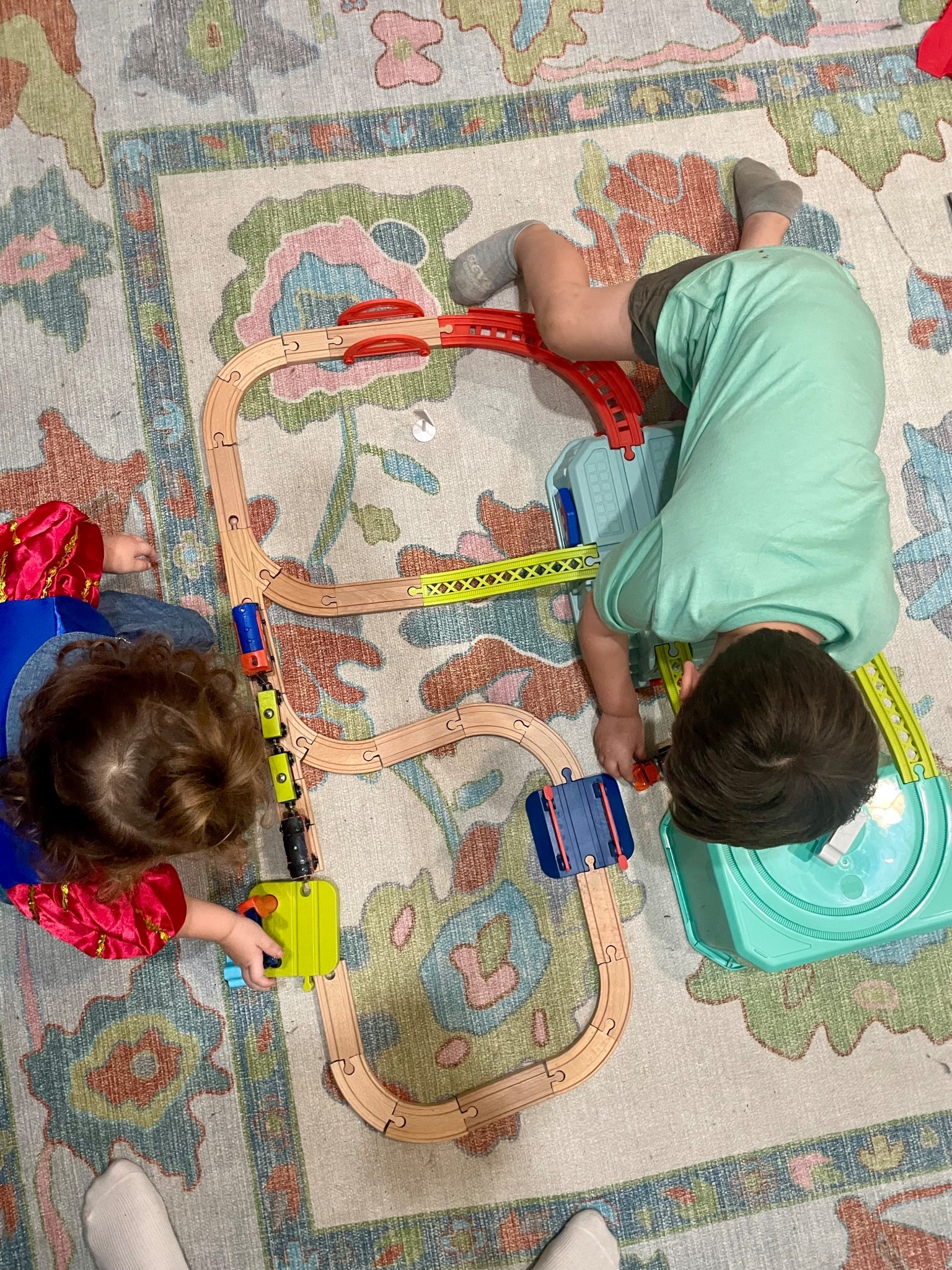 This train toy is so good! Easy to assemble, easy to store away (comes with box to store that’s part of the track), and an electric train that goes on the track. Has kept my littles playing for so long 🚂

#LTKKids
