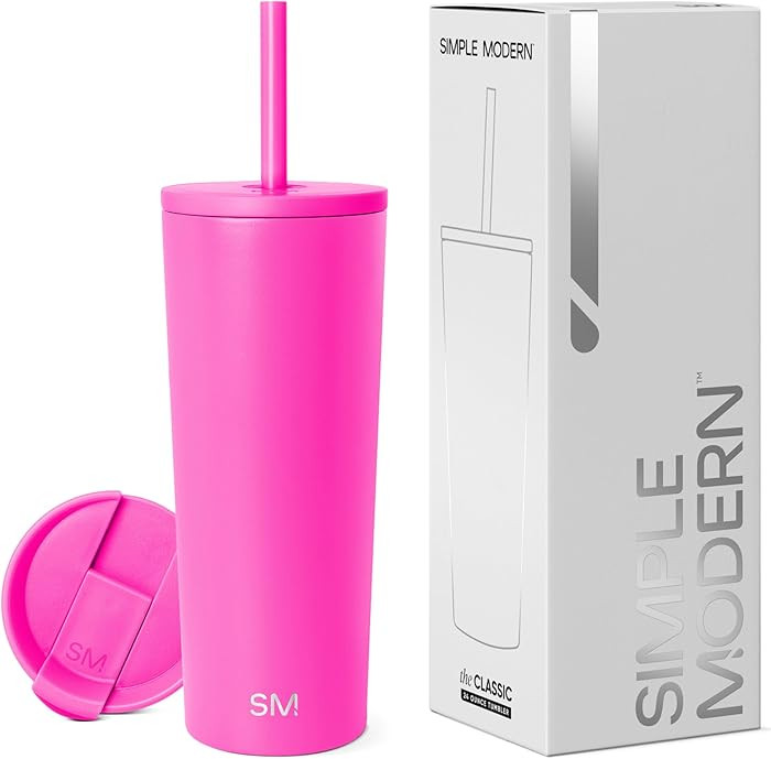 Simple Modern Insulated Tumbler with Lid and Straw | Iced Coffee Cup Reusable Stainless Steel Wat... | Amazon (US)