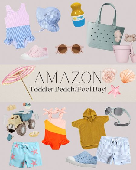 Amazon finds for toddlers for beach and pool days! Toddler swimsuits and beach toys. #toddlersummer 

#LTKbaby #LTKswim #LTKkids