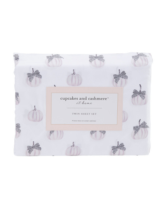 Pumpkin Lace Bow Sheet Set | TJ Maxx