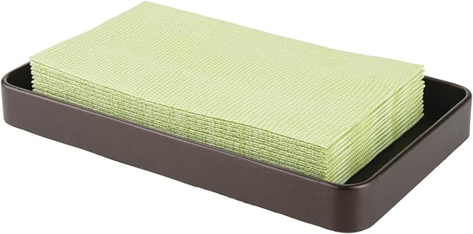 mDesign Modern Decorative Metal Guest Hand Towel Tray Holder Organizer for Disposable Paper Napki... | Amazon (US)