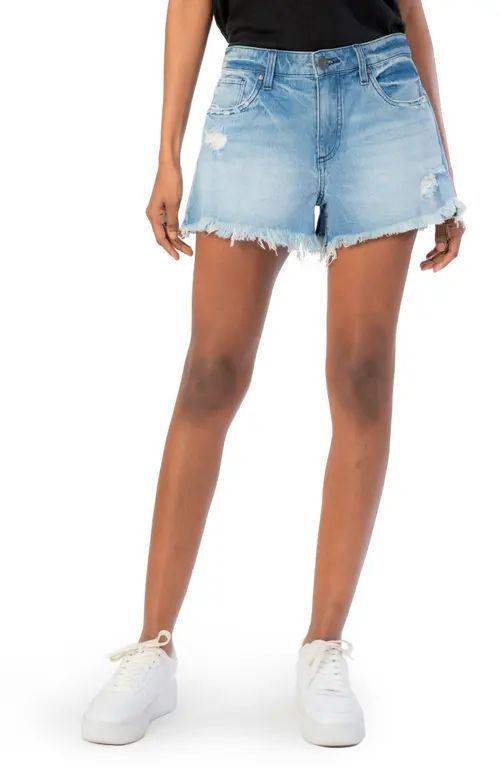 KUT from the Kloth Jane High Waist Denim Shorts in Interlace at Nordstrom, Size 10 | Nordstrom