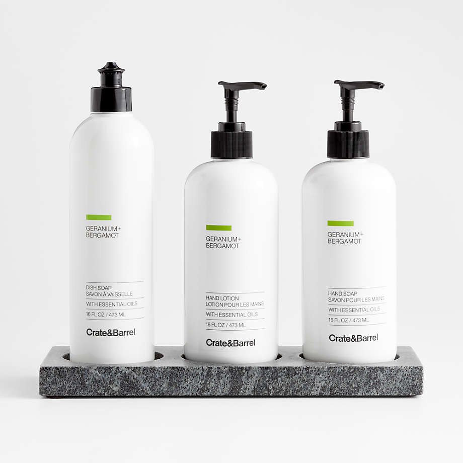 Hayes 3-Slot Black Marble Soap Tray + Reviews | Crate & Barrel | Crate & Barrel