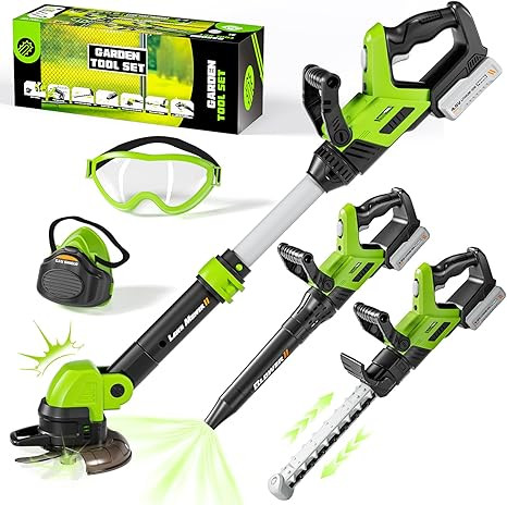 Kids Tool Set, 3-IN-1 Toddler Power Garden Tools with Sounds & Lights, Volume+/-, Toy Weed Wacker... | Amazon (US)