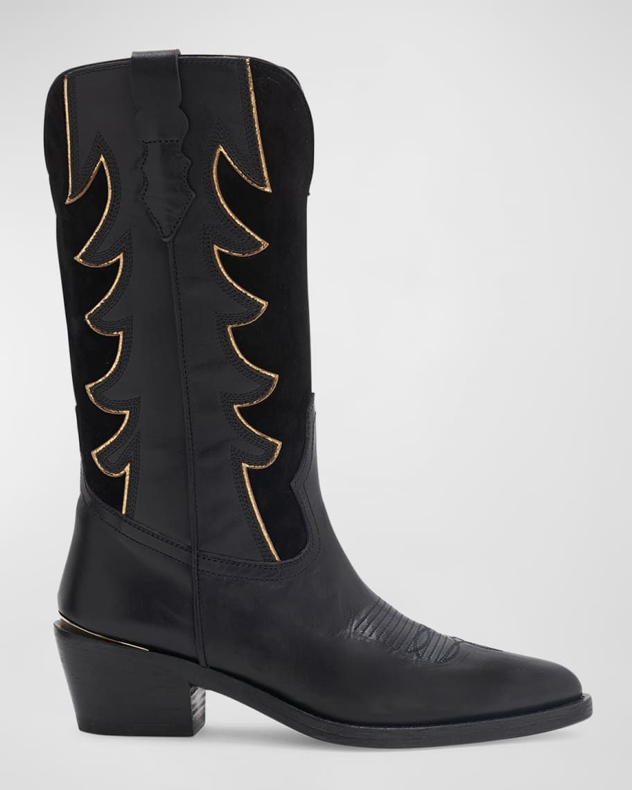 Partlow Rochelle Mixed Leather Western Boots | Neiman Marcus