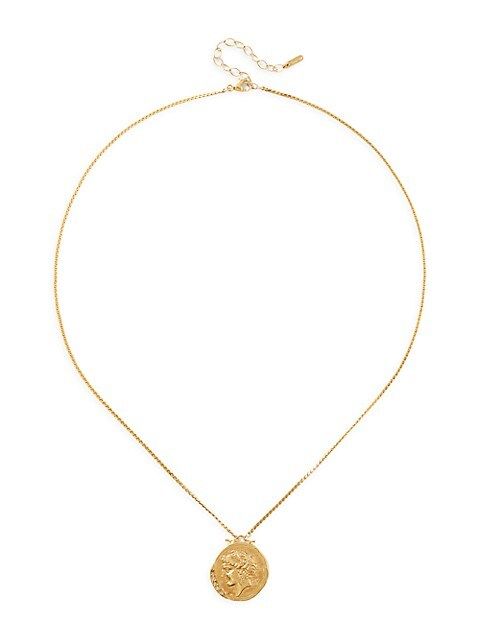 18K-Gold-Plated & Champagne Diamonds Coin Necklace | Saks Fifth Avenue
