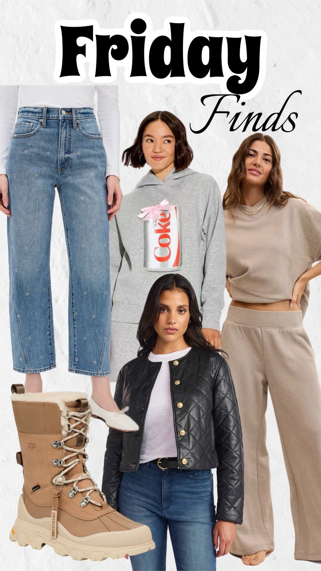 Friday finds!

Lounge set
Winter boots
Diet Coke
Denim
Faux leather
Winter fashion

#LTKTravel #LTKOver40 #LTKGiftGuide