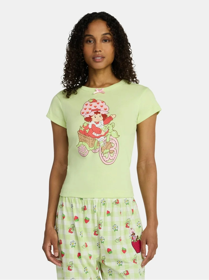 Strawberry Shortcake Women’s Strawberry Bike Cotton Graphic T-Shirt, Sizes XXS-XXL | Walmart (US)