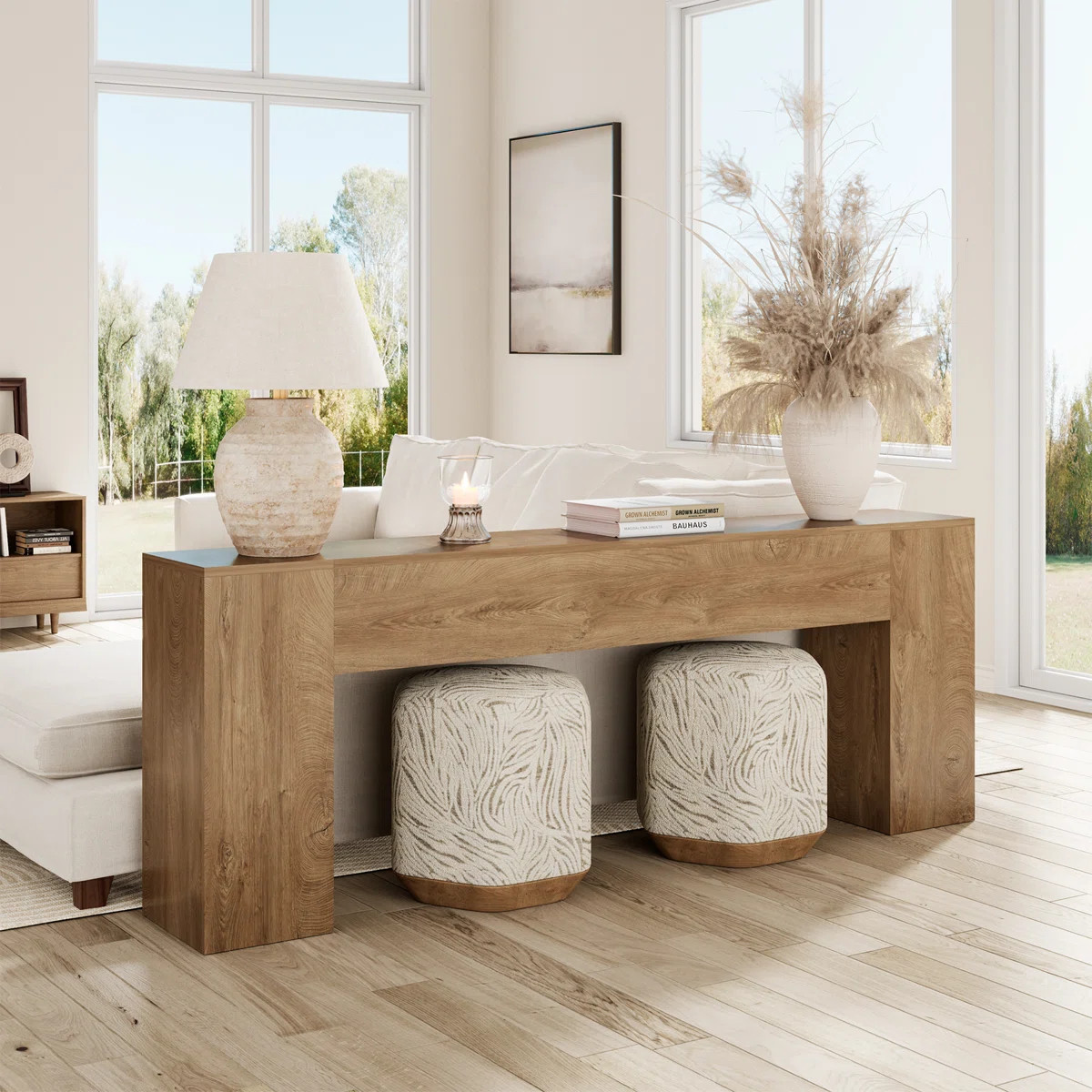 86-Inch Extra Long Console Table For Entryway, Wooden Behind Couch Table Narrow, Farmhouse Entran... | Wayfair North America