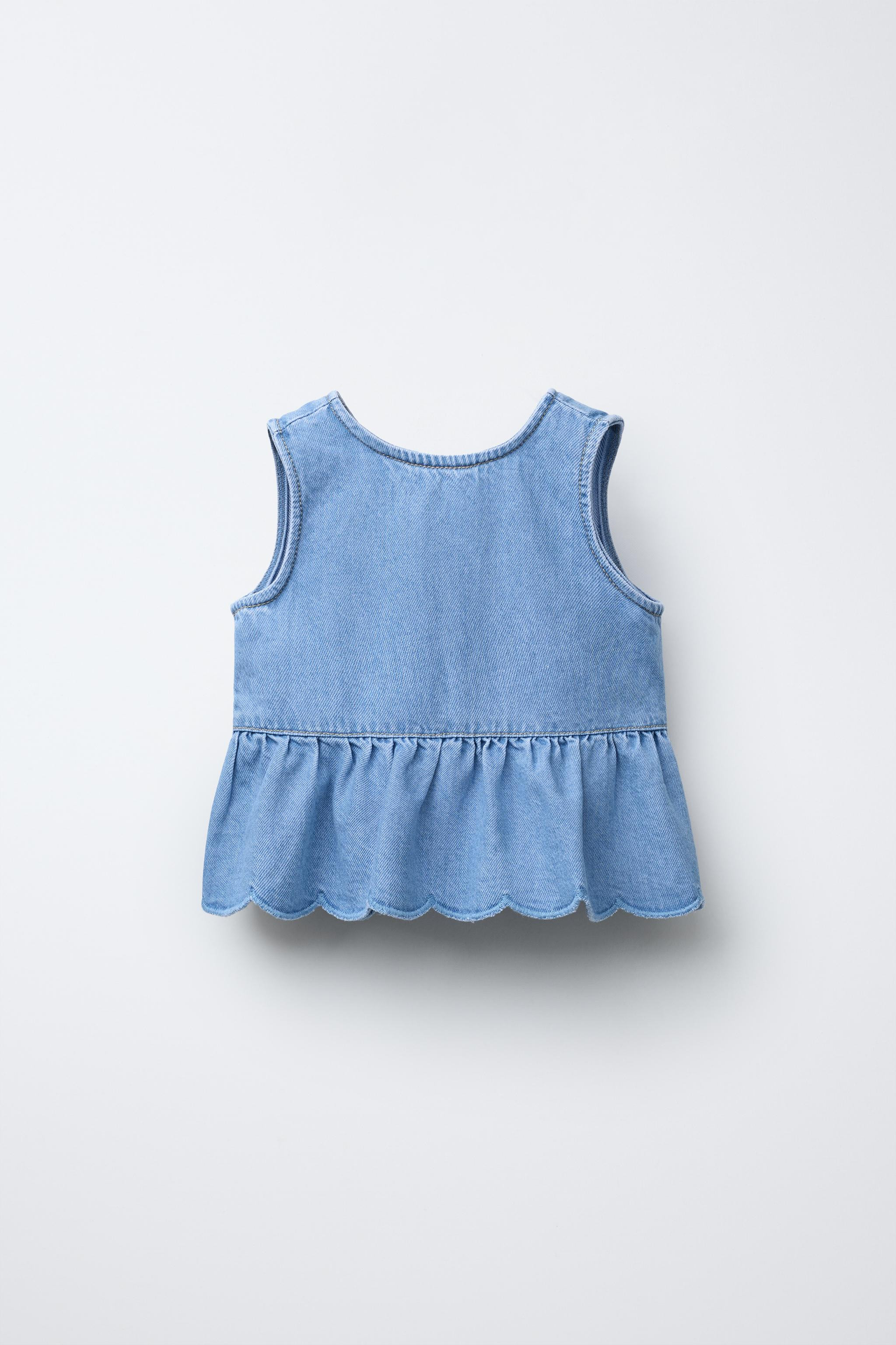 BUTTONED DENIM TOP | Zara US