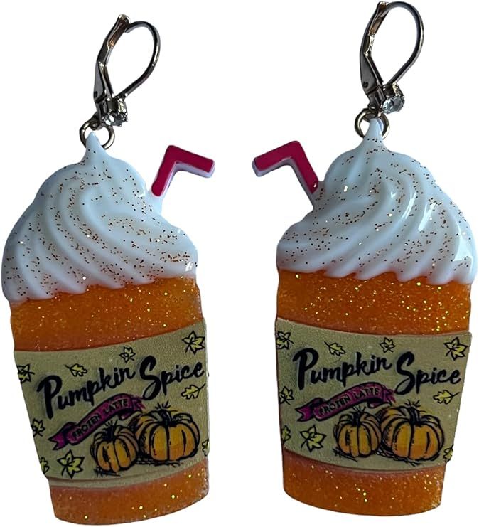 BETSEY JOHNSON New Pumpkin Spice Frozen Latte Whipped Cream Cup Dangle Earrings Fall Great Gift I... | Amazon (US)