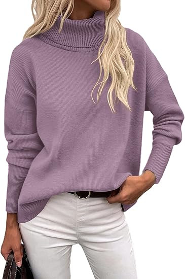 Zeagoo Women's Turtleneck Sweater 2025 Fall Winter Chunky Knitted Pullover High Low Hem Trendy Ba... | Amazon (US)