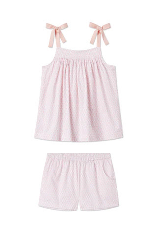 Day Shorts Set in English Rose Blockprint | Lake Pajamas