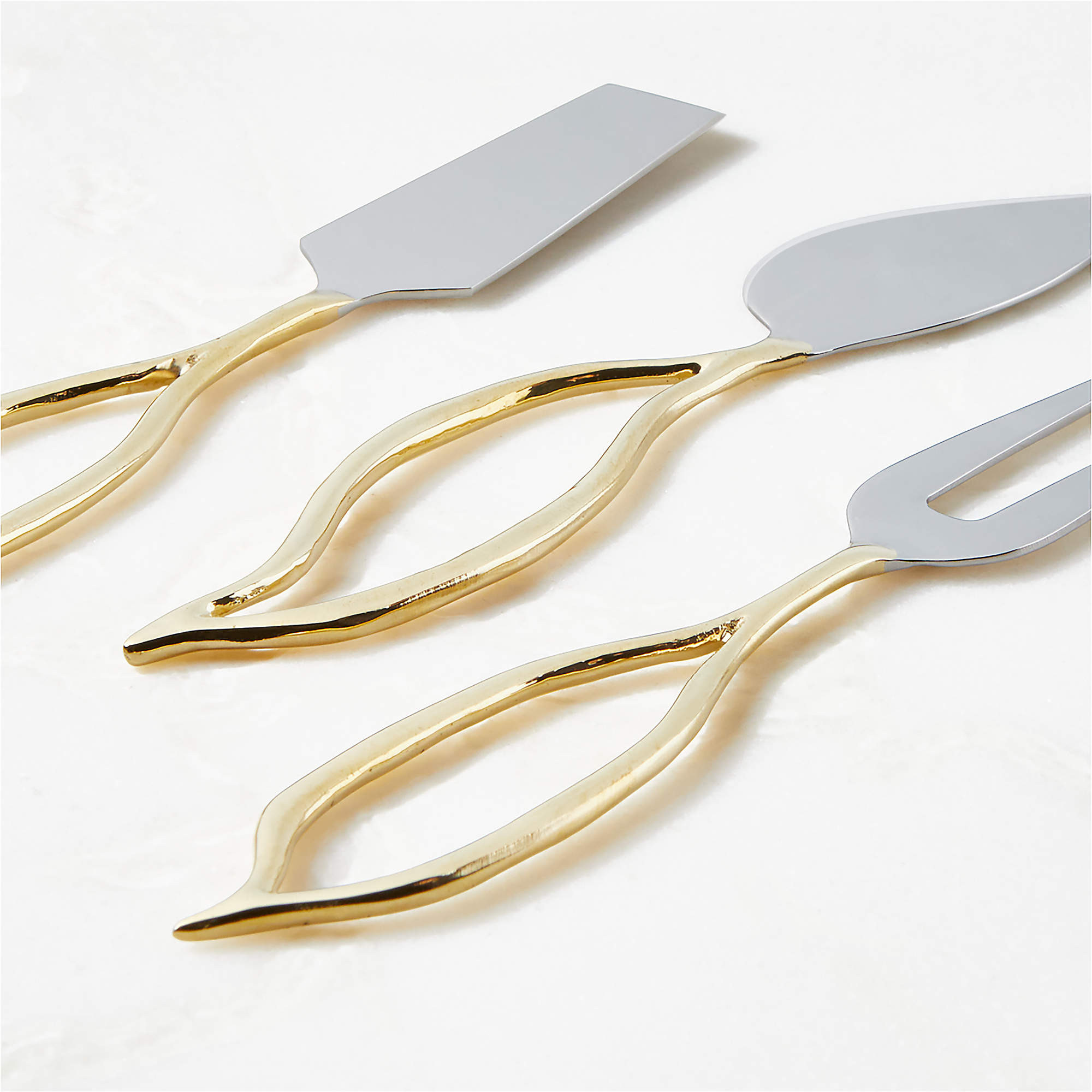 Valleta Gold Cheese Knives Set of 3 + Reviews | CB2 | CB2