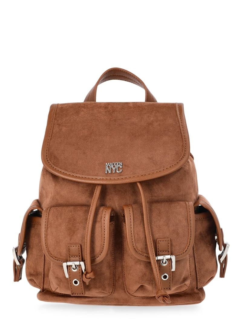Madden NYC Women's Flap Pocket Flap Backpack, Brown | Walmart (US)