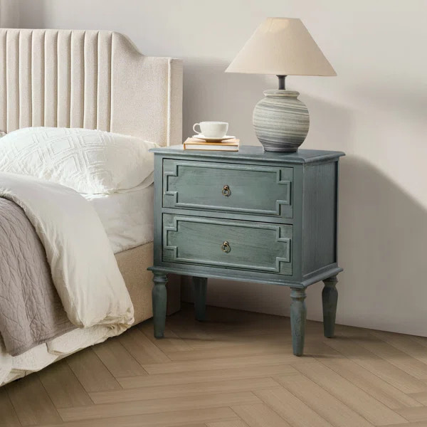 Timar 2- Drawer Solid Wood Nightstand with Built-In Outlets and USB | Wayfair North America