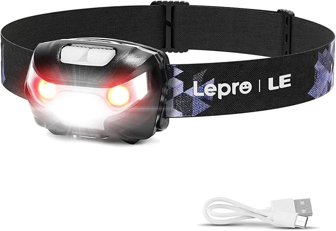 Lepro LED Headlamp Rechargeable - Super Bright Head Lamp with 5 Modes for Camping & Hiking Gear E... | Amazon (US)