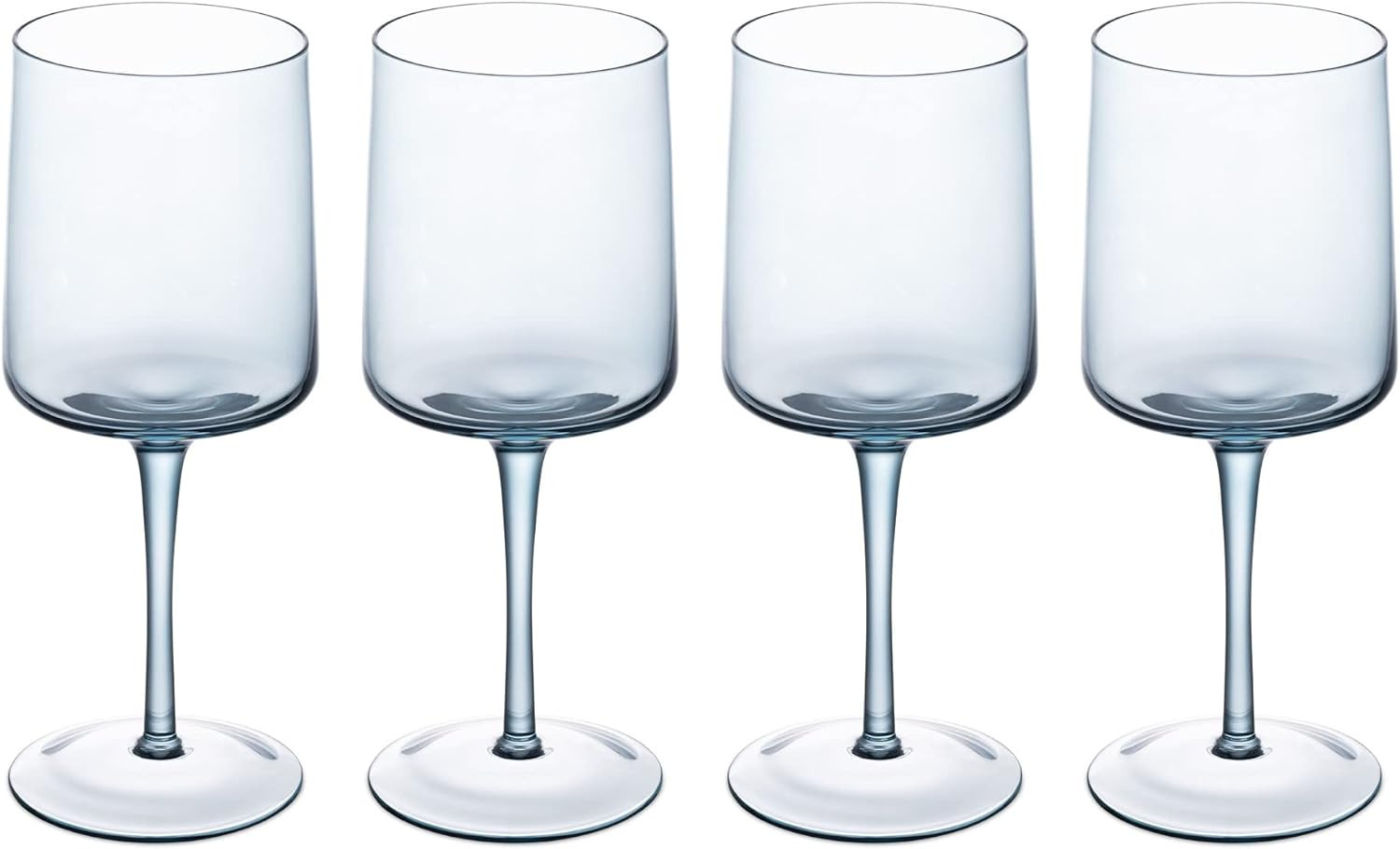 Navaris Blue Square Wine Glasses (Set of 4) - Colored Wine Glasses with Stems - Colored Glassware... | Amazon (US)