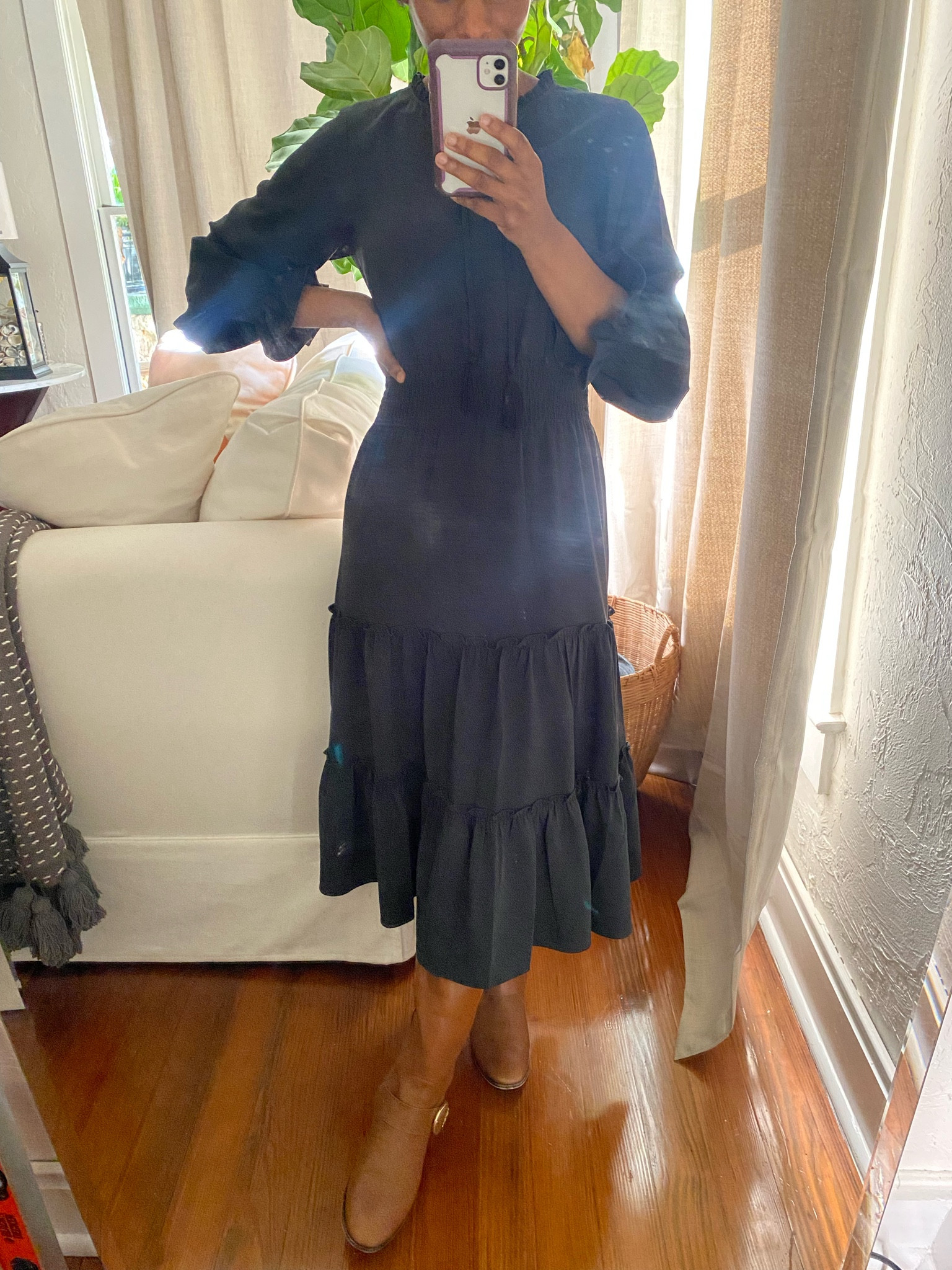 My stunning black smocked waist dress is on major sale. $87 marked down from $248. Run don’t walk runs roomy  

#LTKSeasonal #LTKunder100 #LTKsalealert