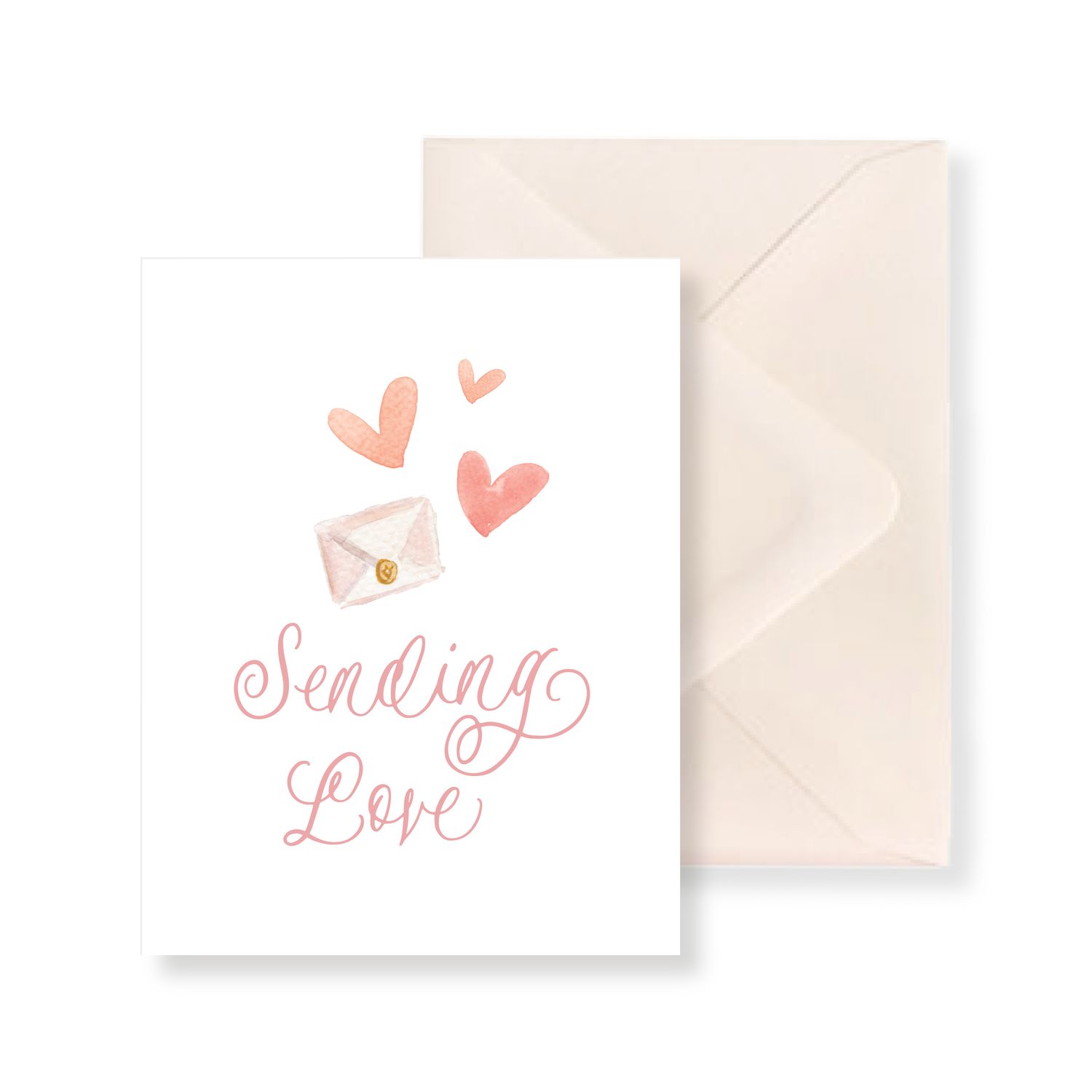 Sending Love Watercolor Valentine's Day Greeting Card — Simply Jessica Marie | Simply Jessica Marie