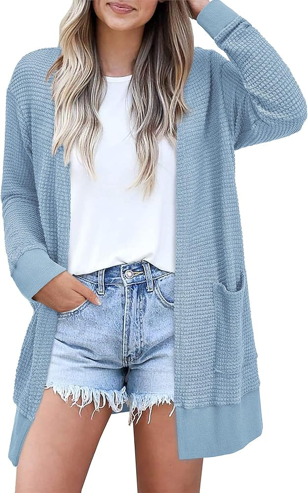 STYLEWORD Women's Fashion Cardigan Sweater Lightweight Open Front Long Casual Beach Kimonos Outfi... | Amazon (US)