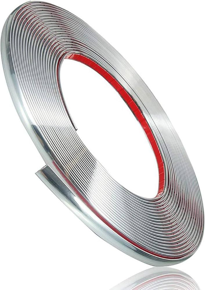 1/2"(12mm) Automotive Chrome Trim Molding - 25Foot Car Side Body Chrome Trim Strip(Self Adhesive)... | Amazon (US)