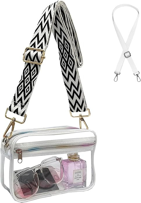 Lackycc Clear Purses Bag for Women Stadium Approved,Clear Crossbody Purse Concert Messenger Bag w... | Amazon (US)