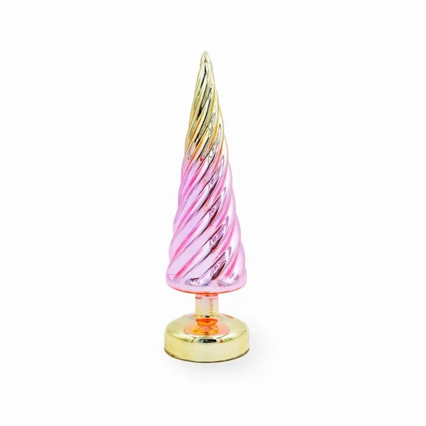 Packed Party Gold and Pink Glass Tabletop Christmas Tree, 11.8-inch - Walmart.com | Walmart (US)