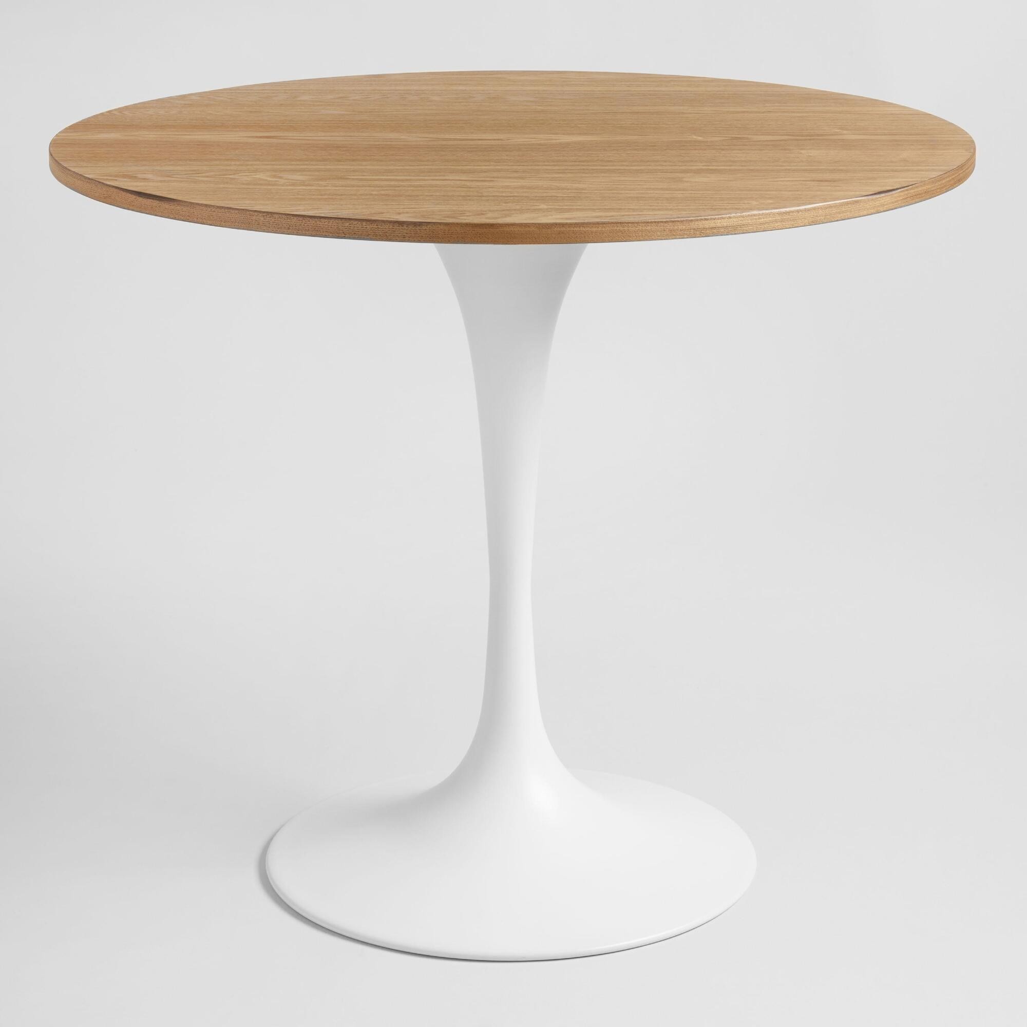 Wood and White Metal Leilani Tulip Dining Table - Small (48" L & under) by World Market | World Market