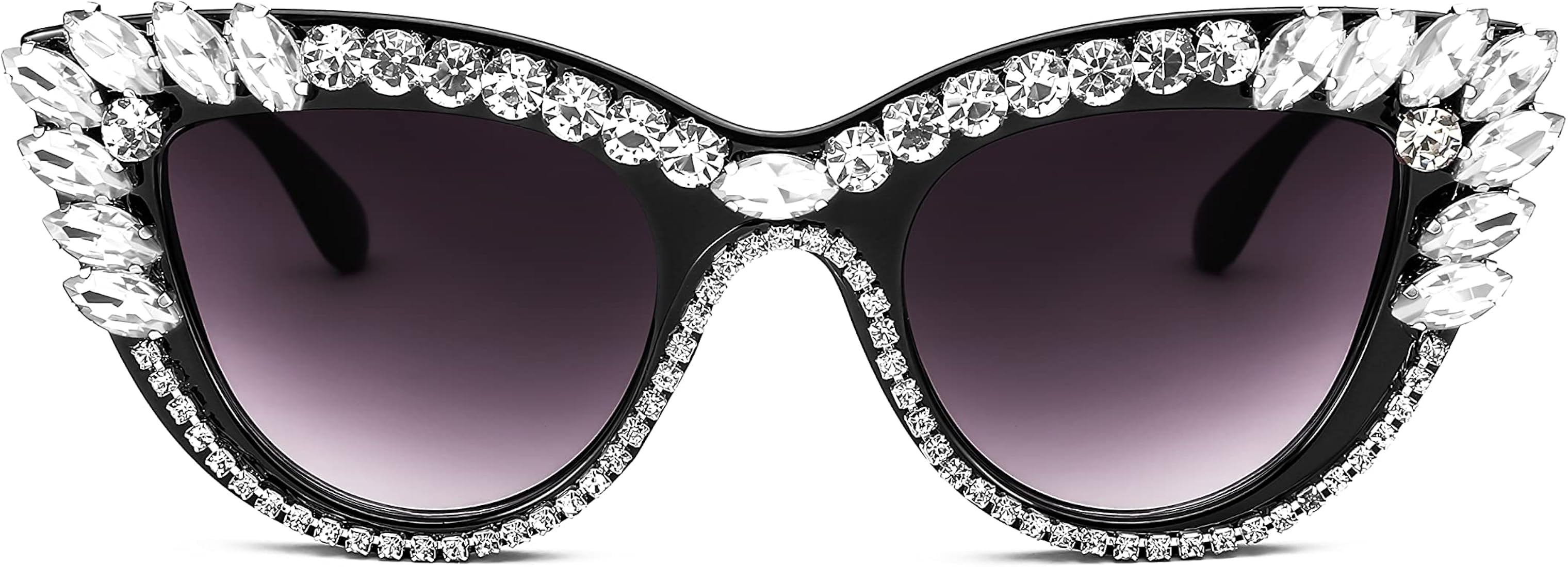 FEISEDY Retro Cat Eye Women Sunglasses Crystal Rhinestone Sparkling Bejewelled Vintage Sunnies B4... | Amazon (US)