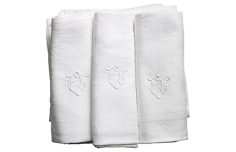 Antique French Linen Napkins, S/12 | One Kings Lane