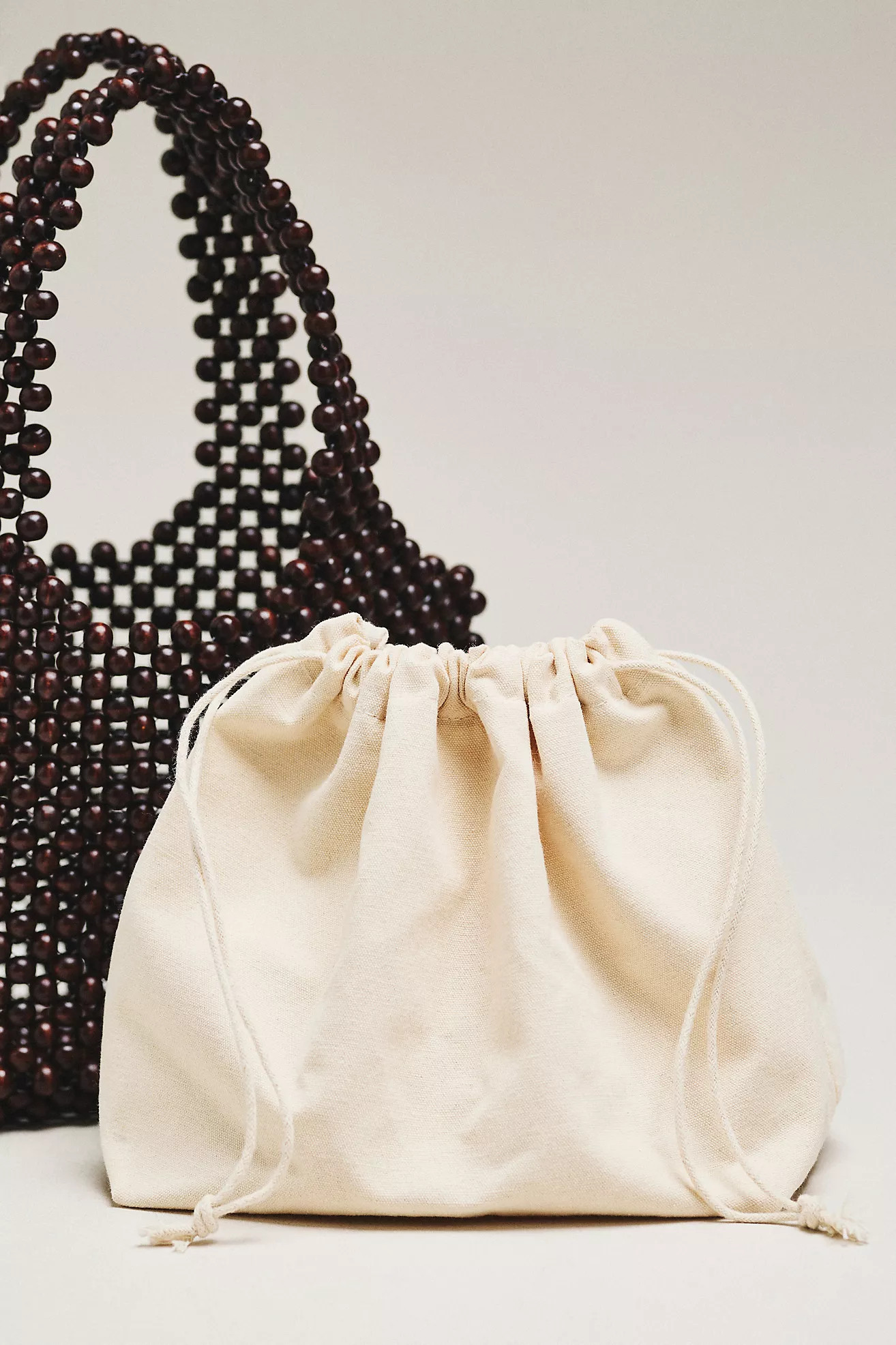 The Sonia Wood Bead Mini Slouchy Tote Bag | Anthropologie (US)