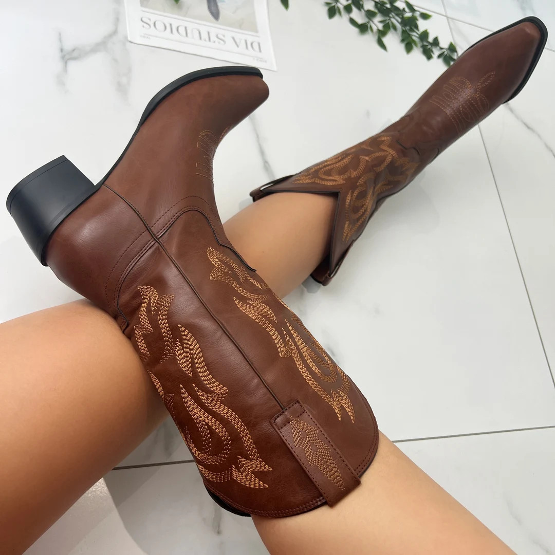 Cowboy Western Boots Brown - Etsy Canada | Etsy (Global)