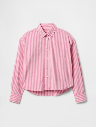 Organic Cotton Oxford Cropped Big Shirt | Gap (US)