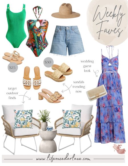 Weekly Faves- check out what we are loving! From new arrivals, sales, swim wear and more! Loving this pretty floral dress look & so many Target outdoor patio finds! 

#weddingguest #resortwear #sandals #swimsuits


#LTKHome #LTKWedding #LTKSwim