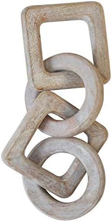 Creative Co-Op Mango Wood Chain Décor, Whitewashed Decor, Natural | Amazon (US)