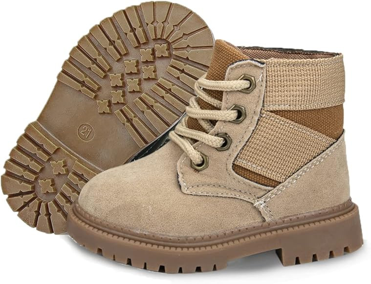Amazon.com | KIDSUN Toddler Boys Girls Boots Kids Work Boots Winter Snow Boots Lace Up Hiking Out... | Amazon (US)